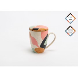 Mug à thé multicolore avec filtre