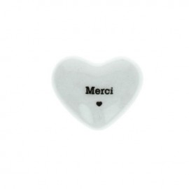 Petit coeur porcelaine "merci"